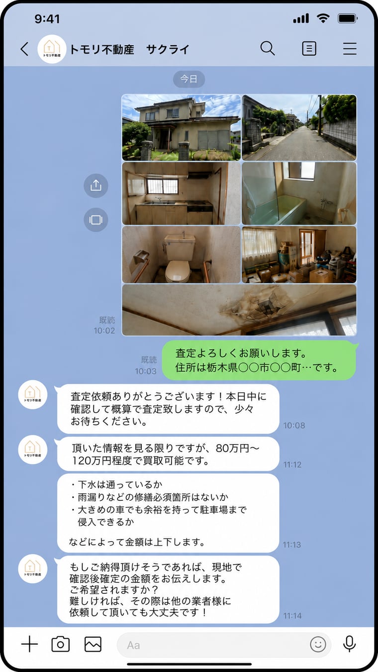 LINE査定の実際のやり取り例